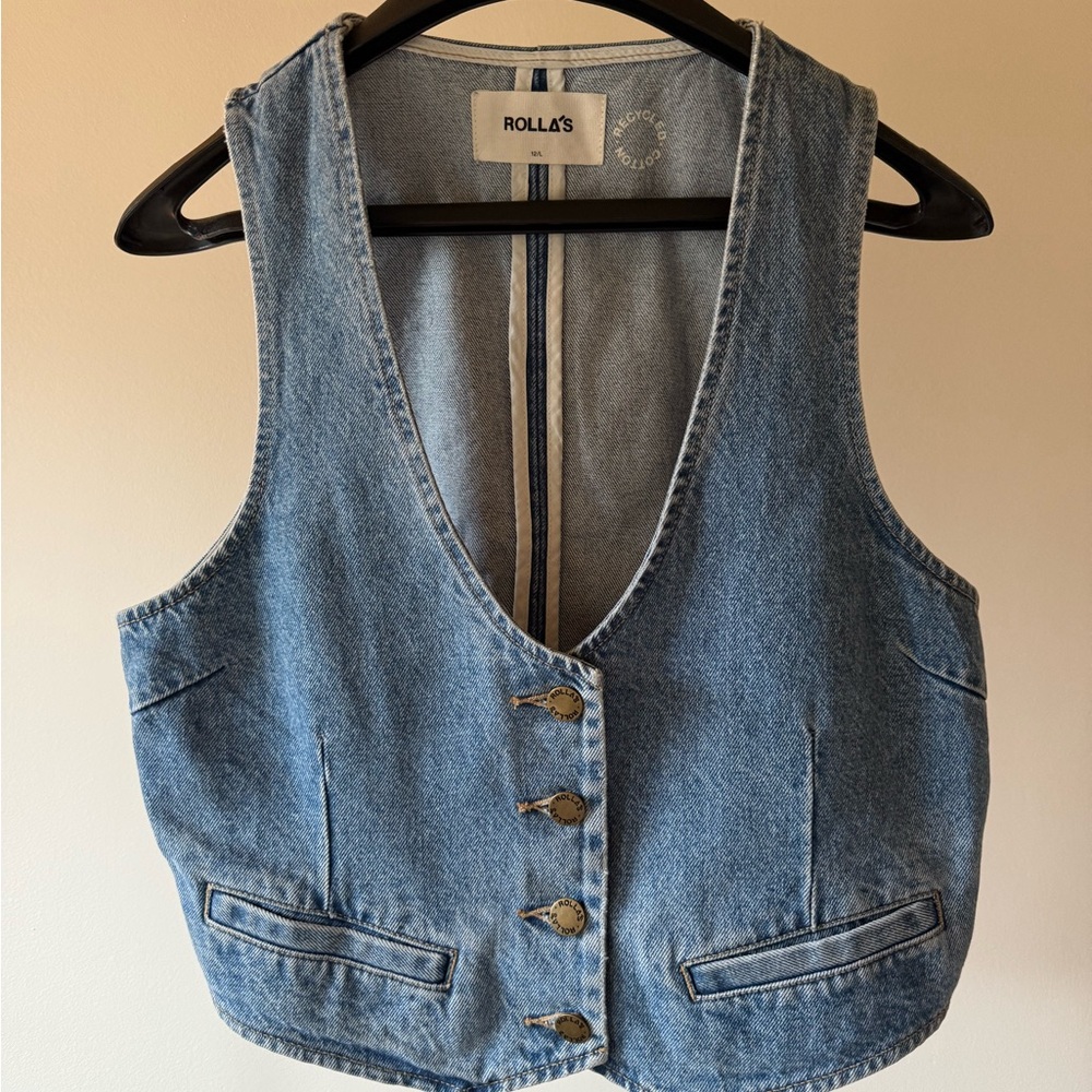 ROLLA'S Mid Blue Dallas Denim Vest Size L